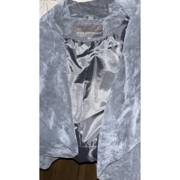 Bod & Christensen Suede Jacket Gray  M Fall Hip Leather Coat Blazer Nwot - Picture 5 of 7